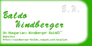 baldo windberger business card